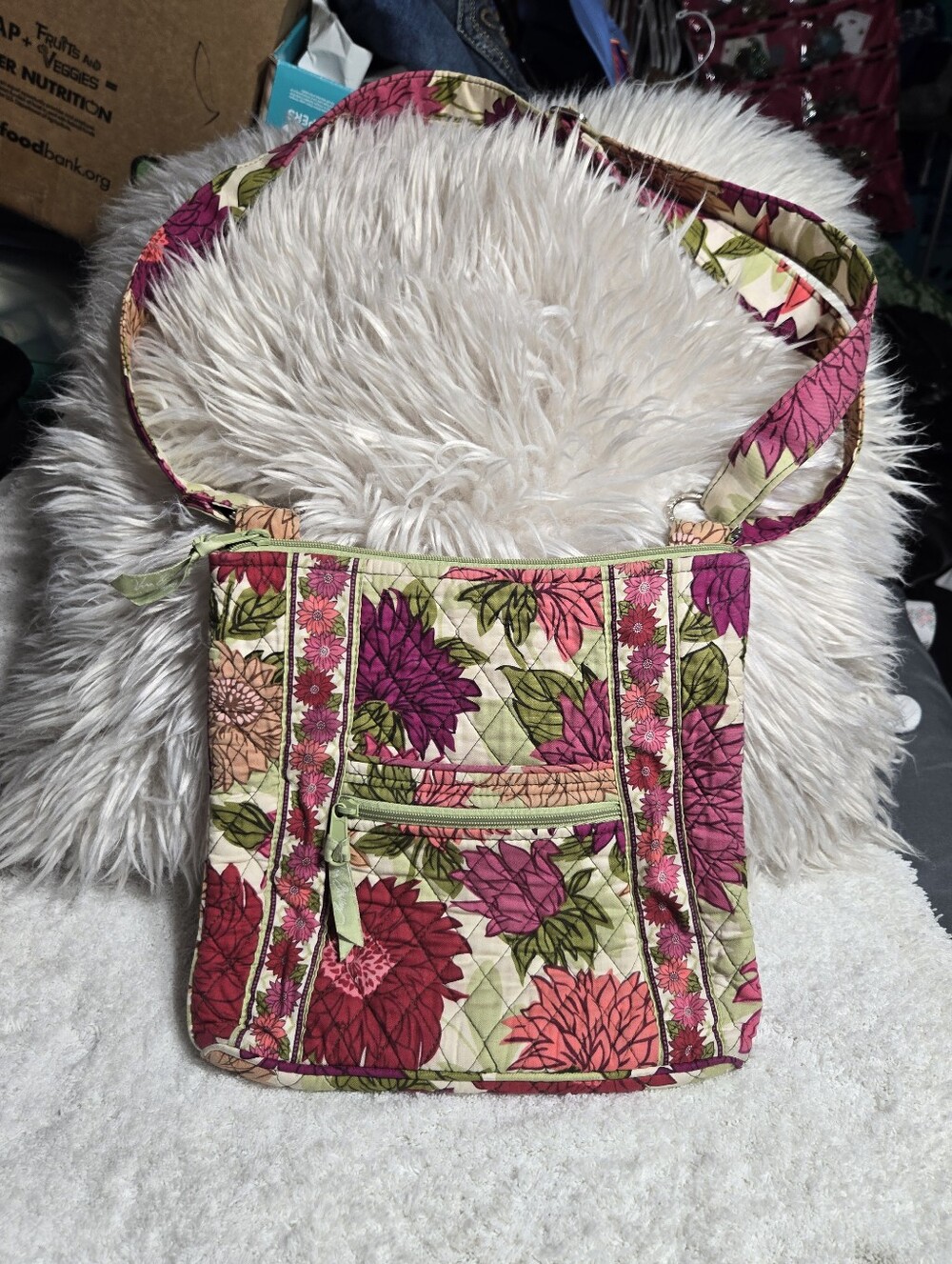 Vera Bradley HELLO DAHLIA HIPSTER CROSSBODY Handbag SHOULDER Purse BAG